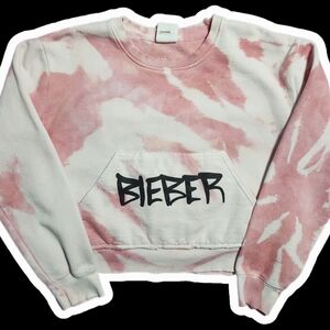 Pink Tie-Dye Women's Crew Neck Sweater